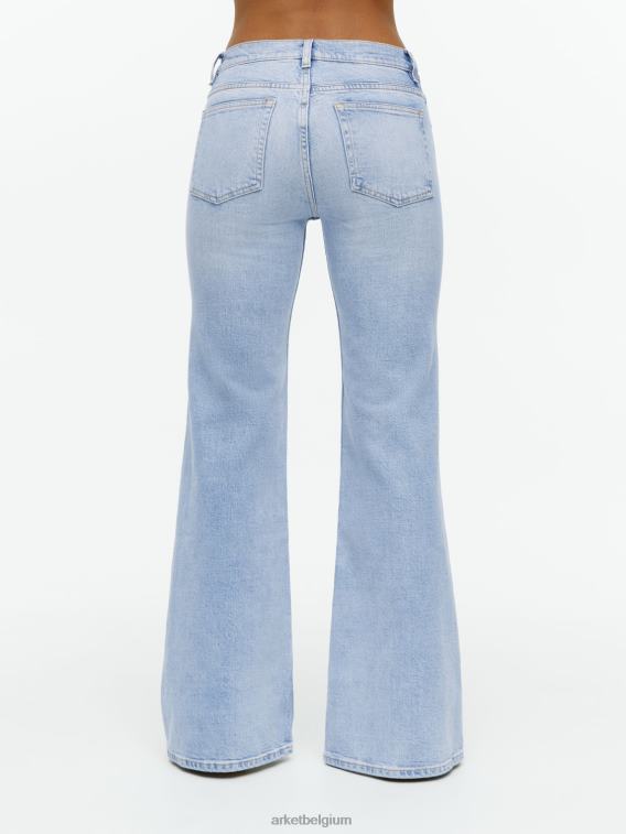 ARKET kleding 0DXJP147 blauw Wave slim uitlopende stretchjeans vrouwen