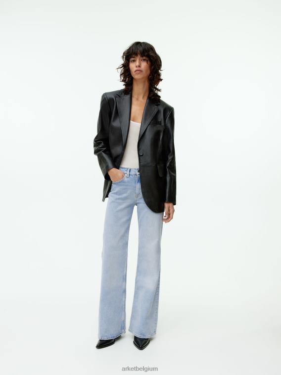 ARKET kleding 0DXJP147 blauw Wave slim uitlopende stretchjeans vrouwen