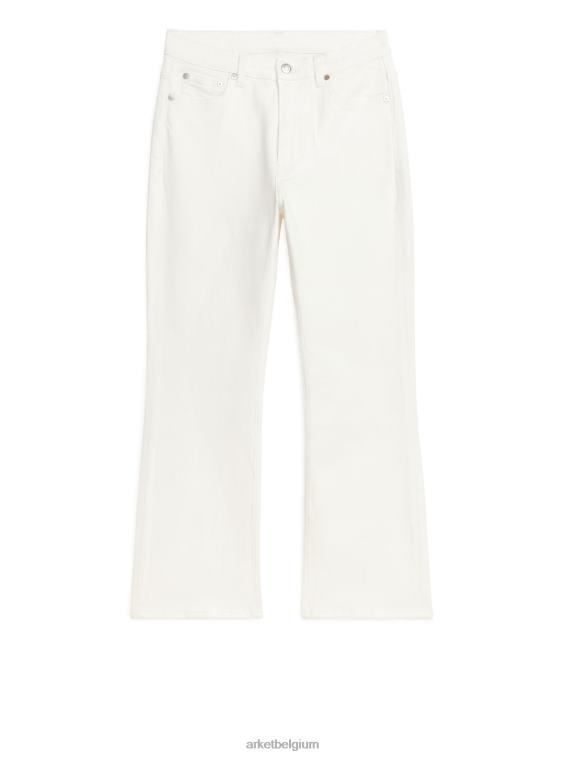 ARKET kleding 0DXJP149 wit varen cropped uitlopende stretchjeans vrouwen