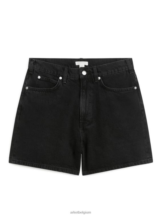 ARKET kleding 0DXJP153 zwart denimshort met hoge taille vrouwen