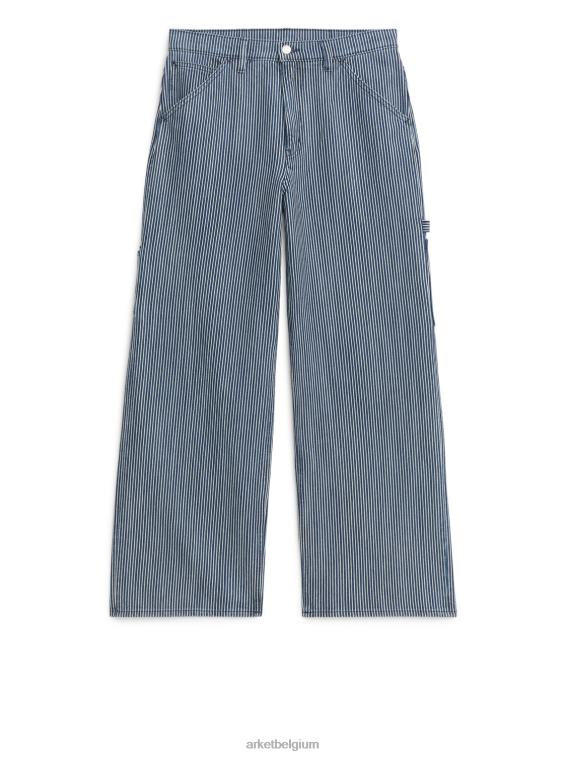 ARKET kleding 0DXJP154 hickory streep losse jeans van wilgenhout vrouwen