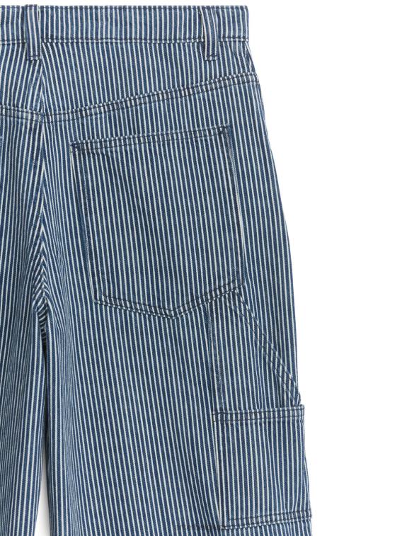 ARKET kleding 0DXJP154 hickory streep losse jeans van wilgenhout vrouwen