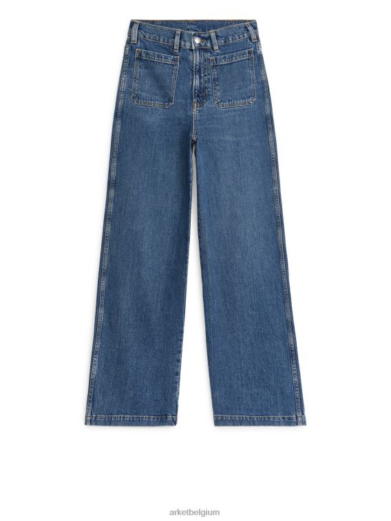 ARKET kleding 0DXJP156 blauw lupine hoog uitlopende stretchjeans vrouwen
