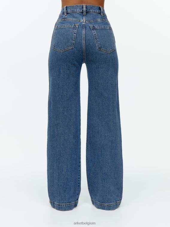 ARKET kleding 0DXJP156 blauw lupine hoog uitlopende stretchjeans vrouwen