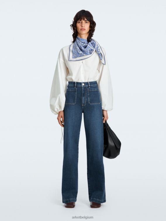 ARKET kleding 0DXJP156 blauw lupine hoog uitlopende stretchjeans vrouwen