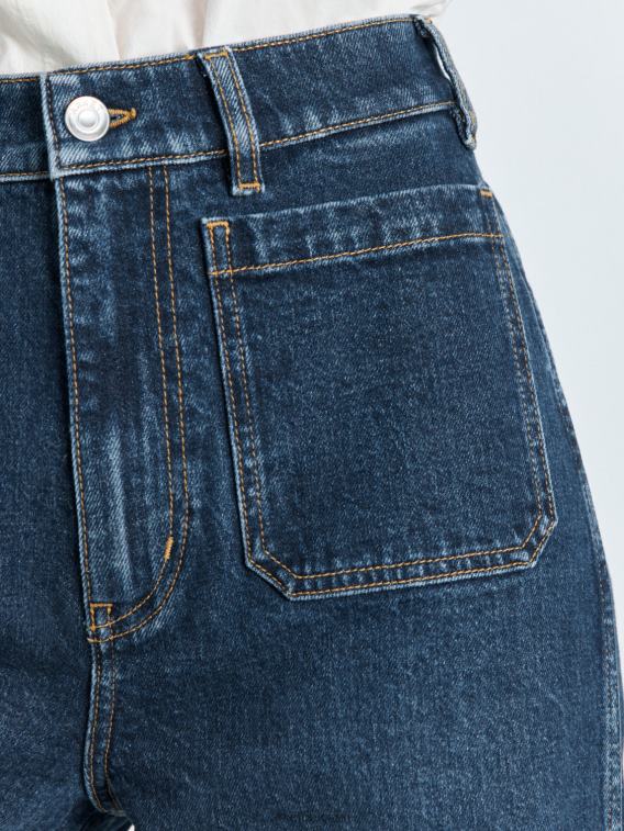 ARKET kleding 0DXJP156 blauw lupine hoog uitlopende stretchjeans vrouwen