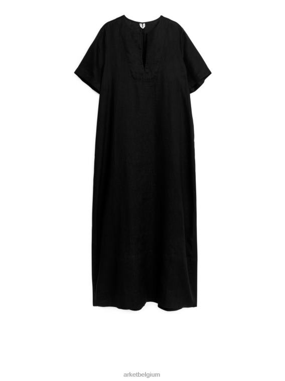 ARKET kleding 0DXJP105 zwart maxi linnen jurk vrouwen