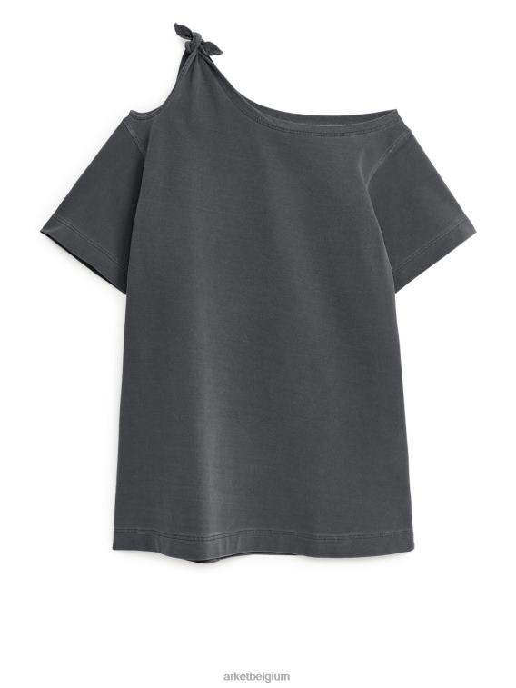 ARKET kleding 0DXJP107 zwart gewassen ontspannen katoenen jurk vrouwen