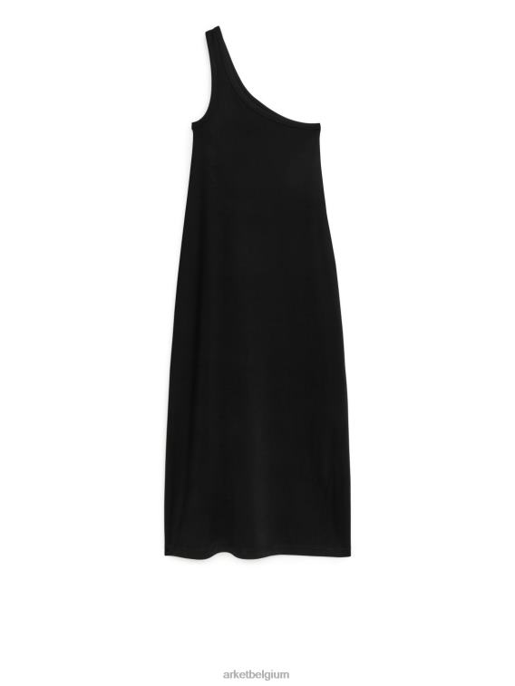 ARKET kleding 0DXJP111 zwart jersey jurk met één schouder vrouwen