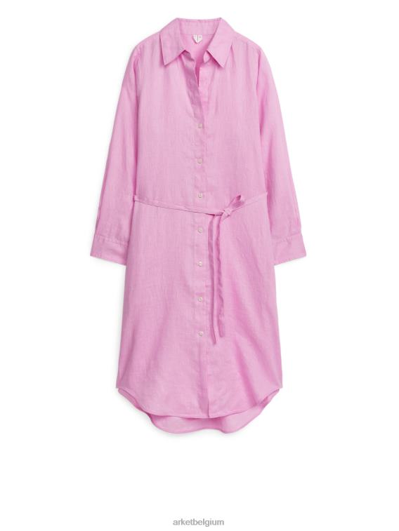 ARKET kleding 0DXJP113 roze linnen overhemdjurk vrouwen