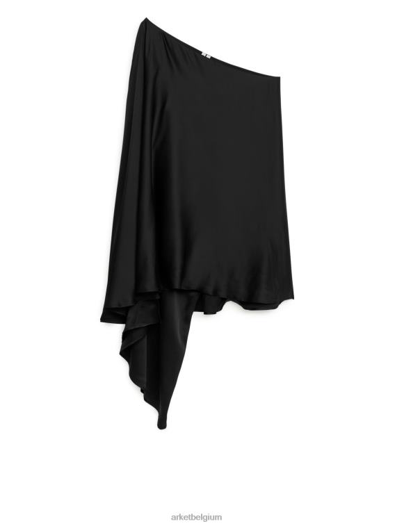 ARKET kleding 0DXJP116 zwart asymmetrische midi-jurk vrouwen