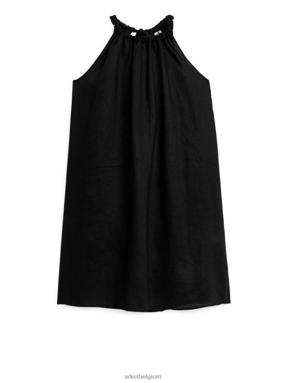 ARKET kleding 0DXJP118 zwart mouwloze linnen jurk vrouwen