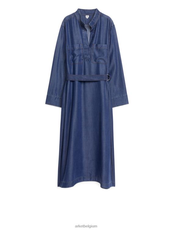 ARKET kleding 0DXJP124 blauw denim jurk met riem vrouwen