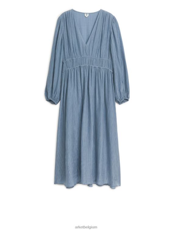 ARKET kleding 0DXJP126 blauw jurk met v-hals vrouwen