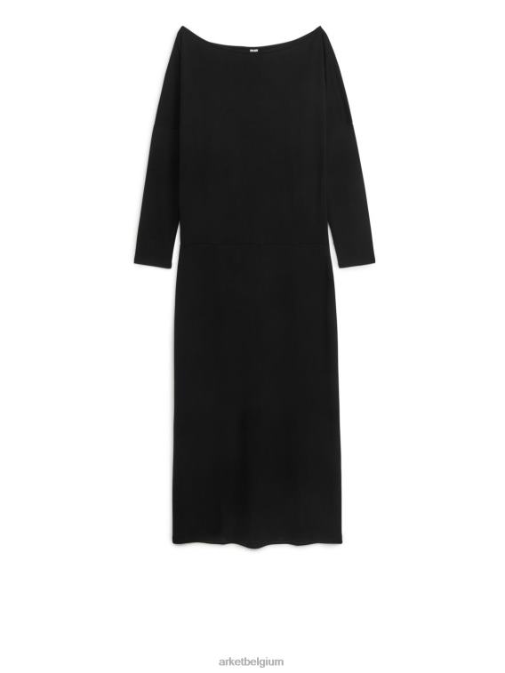 ARKET kleding 0DXJP127 zwart off-shoulder jurk vrouwen