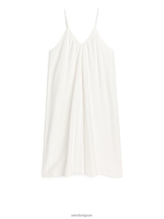 ARKET kleding 0DXJP135 wit jurk van katoenen badstof met bandjes vrouwen