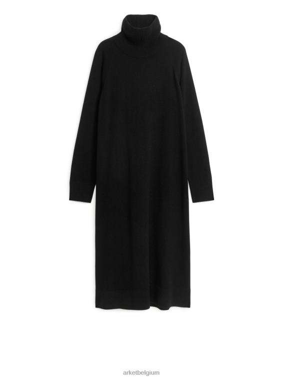 ARKET kleding 0DXJP136 zwart Kasjmier jurk met rolkraag vrouwen