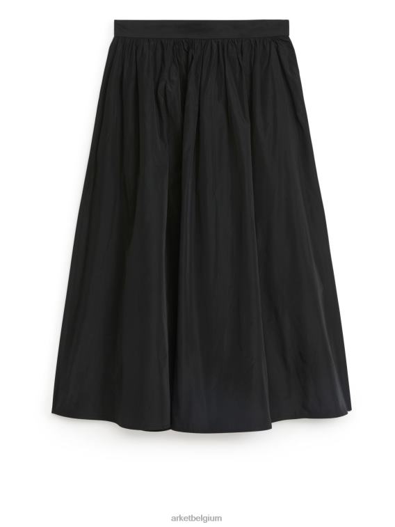 ARKET kleding 0DXJP229 zwart Midi-rok van tafetta vrouwen
