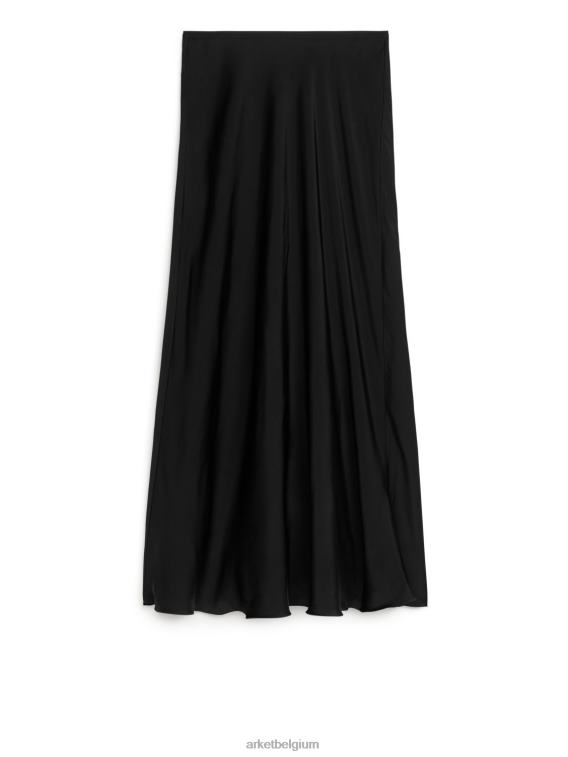 ARKET kleding 0DXJP231 zwart maxi satijnen rok vrouwen