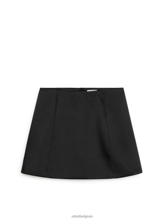 ARKET kleding 0DXJP236 zwart satijnen minirok vrouwen