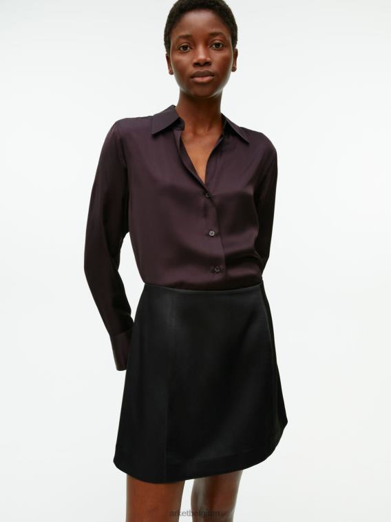 ARKET kleding 0DXJP236 zwart satijnen minirok vrouwen