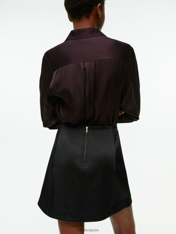 ARKET kleding 0DXJP236 zwart satijnen minirok vrouwen