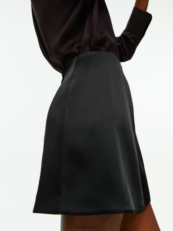 ARKET kleding 0DXJP236 zwart satijnen minirok vrouwen