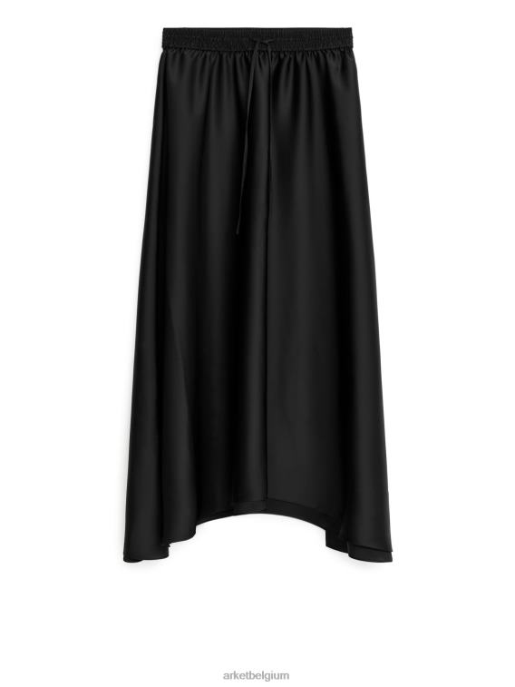 ARKET kleding 0DXJP243 zwart midi-satijnen rok vrouwen