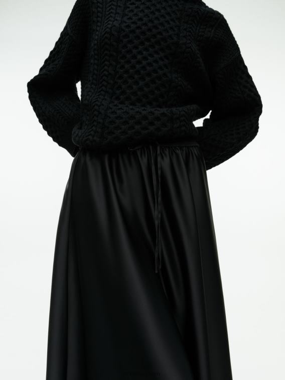 ARKET kleding 0DXJP243 zwart midi-satijnen rok vrouwen