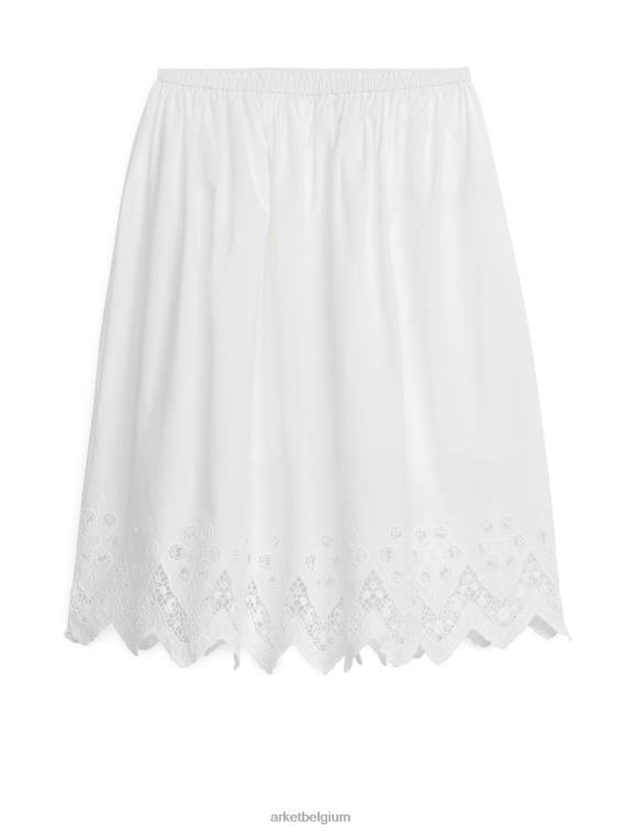 ARKET kleding 0DXJP244 wit rok met kanten rand vrouwen