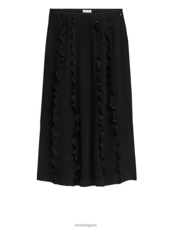 ARKET kleding 0DXJP251 zwart midi-rok met ruches vrouwen