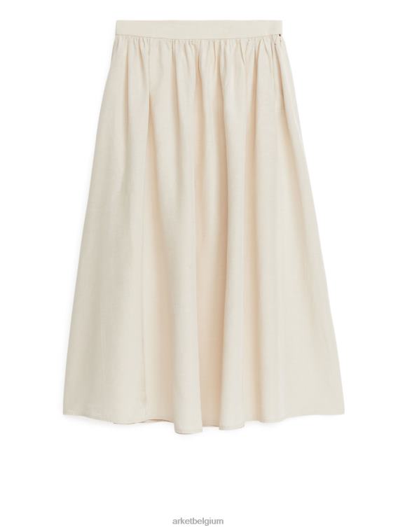 ARKET kleding 0DXJP252 gebroken wit rok van getextureerde linnenmix vrouwen
