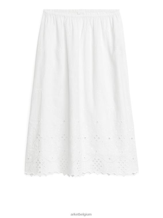 ARKET kleding 0DXJP253 wit geborduurde rok vrouwen