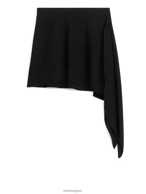 ARKET kleding 0DXJP259 zwart asymmetrische minirok van jersey vrouwen