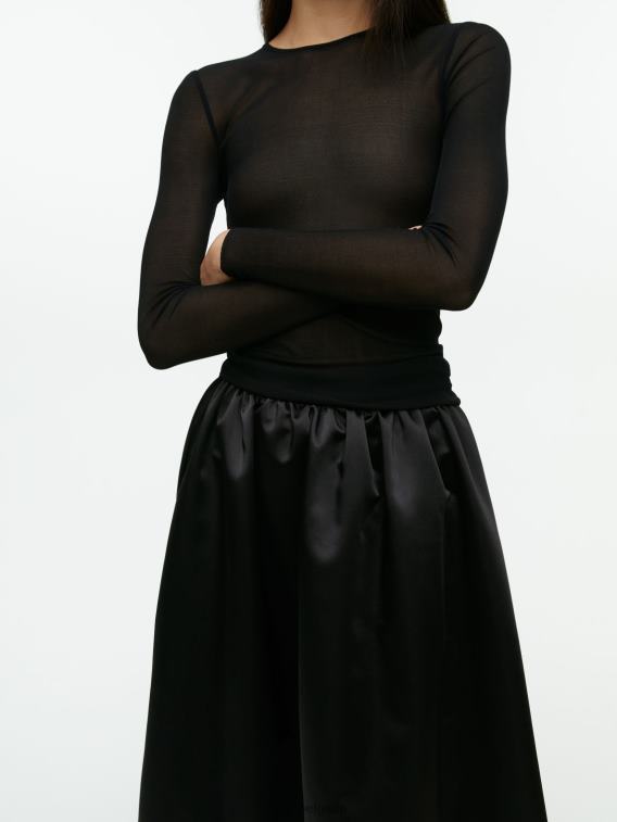 ARKET kleding 0DXJP266 zwart rok van taft vrouwen