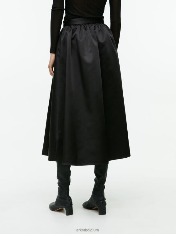 ARKET kleding 0DXJP266 zwart rok van taft vrouwen