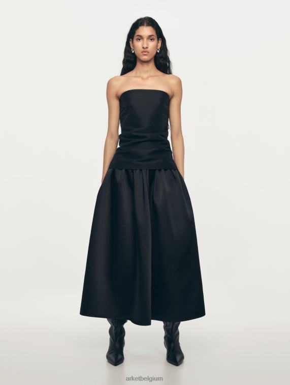 ARKET kleding 0DXJP266 zwart rok van taft vrouwen