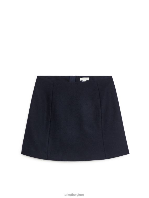 ARKET kleding 0DXJP269 donkerblauw minirok van wol vrouwen