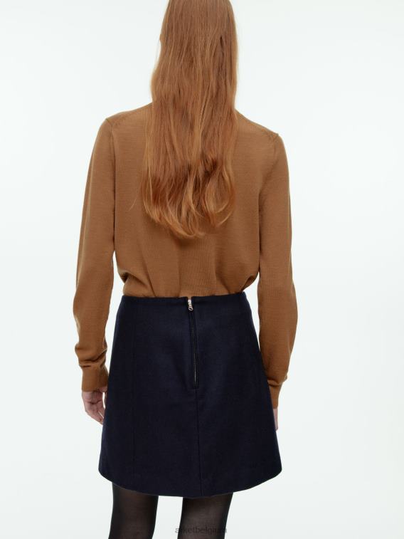 ARKET kleding 0DXJP269 donkerblauw minirok van wol vrouwen