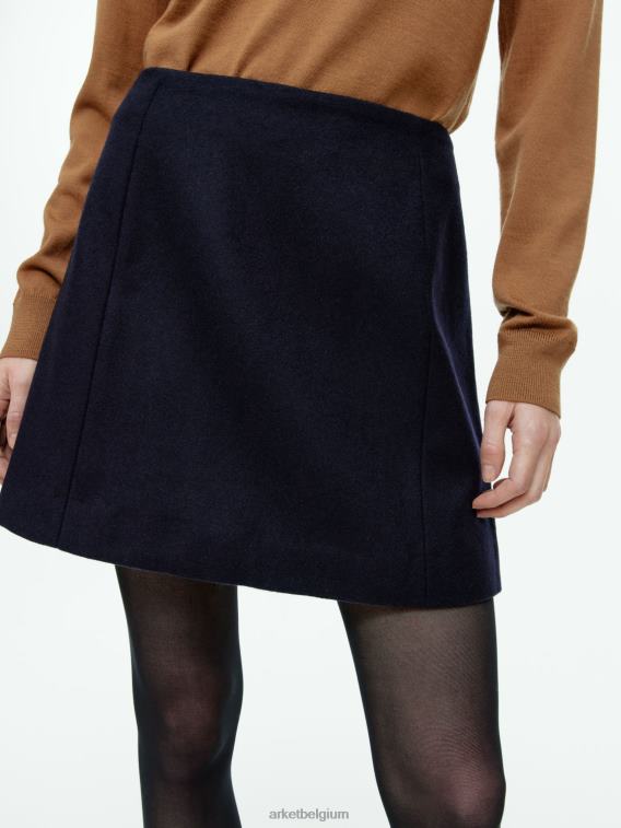 ARKET kleding 0DXJP269 donkerblauw minirok van wol vrouwen