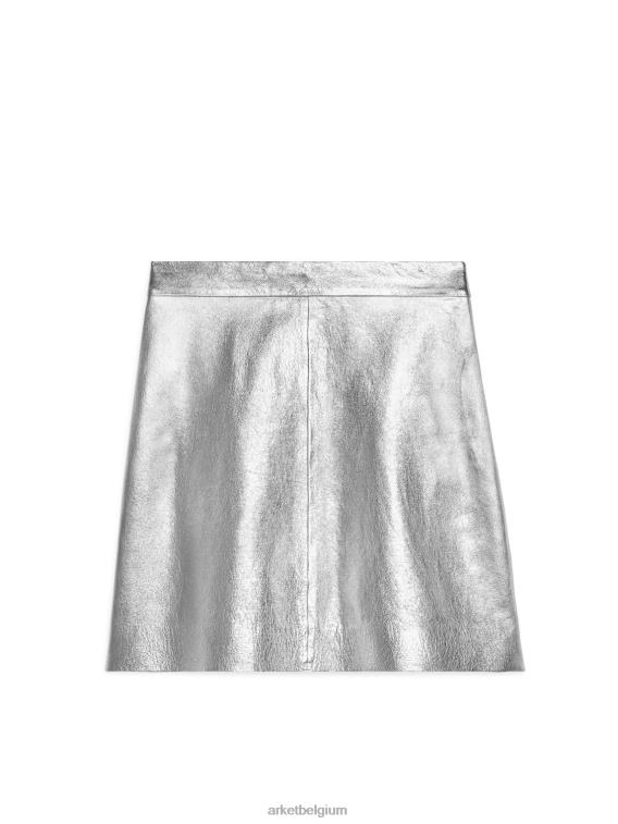 ARKET kleding 0DXJP270 zilver leren minirok vrouwen