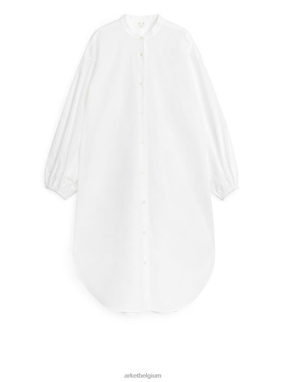 ARKET kleding 0DXJP72 wit jurk met ballonmouwen vrouwen