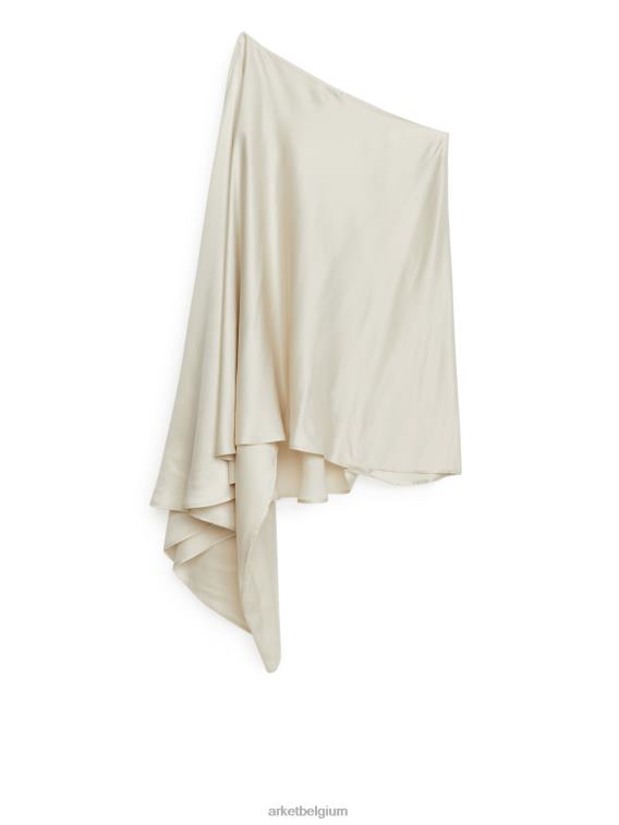 ARKET kleding 0DXJP73 gebroken wit asymmetrische midi-jurk vrouwen