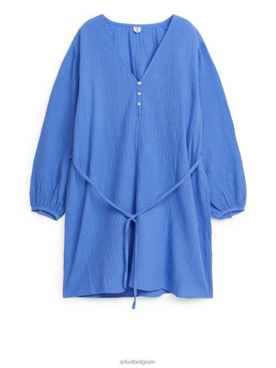 ARKET kleding 0DXJP74 blauw katoenen mini-jurk vrouwen