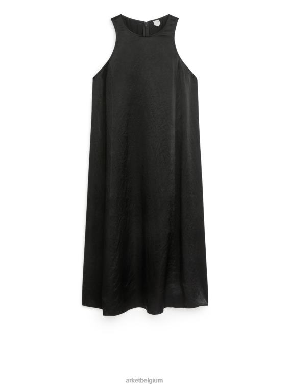 ARKET kleding 0DXJP78 zwart satijnen jurk vrouwen