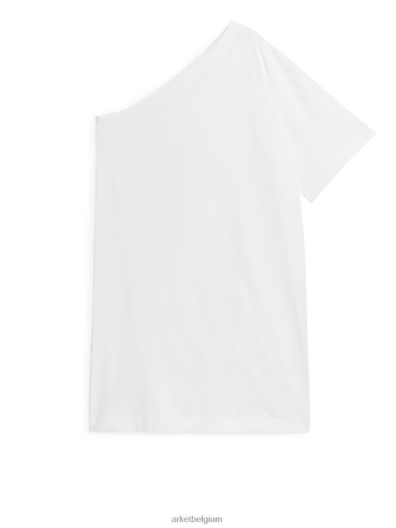 ARKET kleding 0DXJP83 wit T-shirtjurk met één schouder vrouwen
