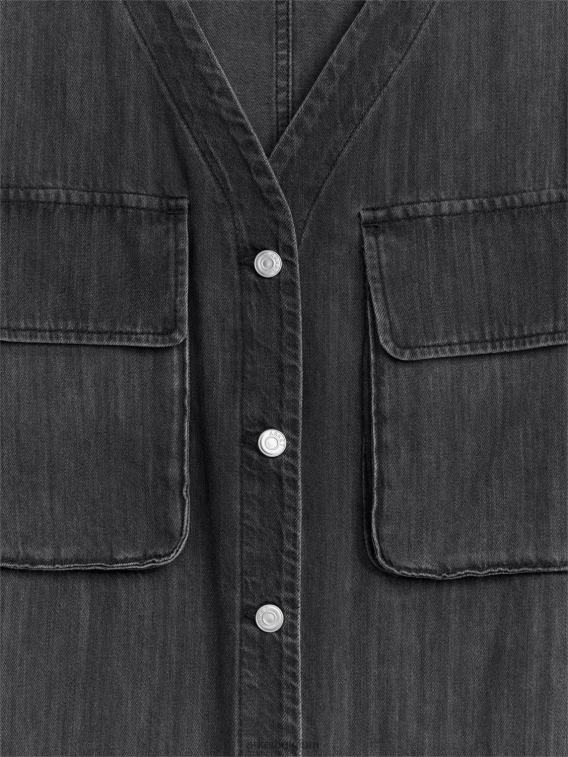 ARKET kleding 0DXJP84 zwart gewassen Utility-denimjurk vrouwen