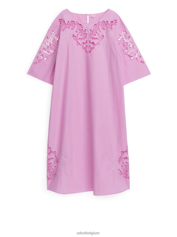 ARKET kleding 0DXJP89 roze geborduurde maxi-jurk vrouwen