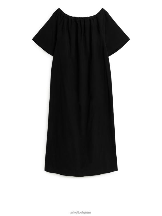 ARKET kleding 0DXJP99 zwart off-shoulder maxi-jurk vrouwen