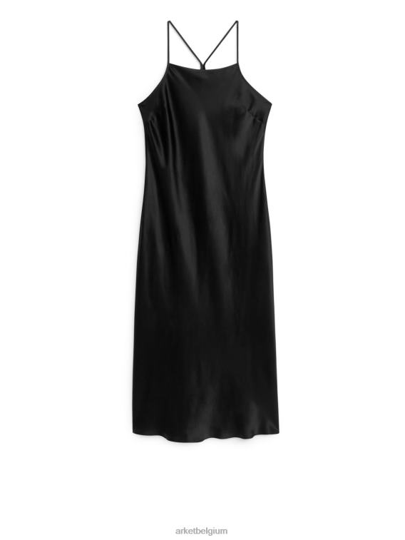 ARKET kleding 0DXJP134 zwart zijden onderjurk vrouwen